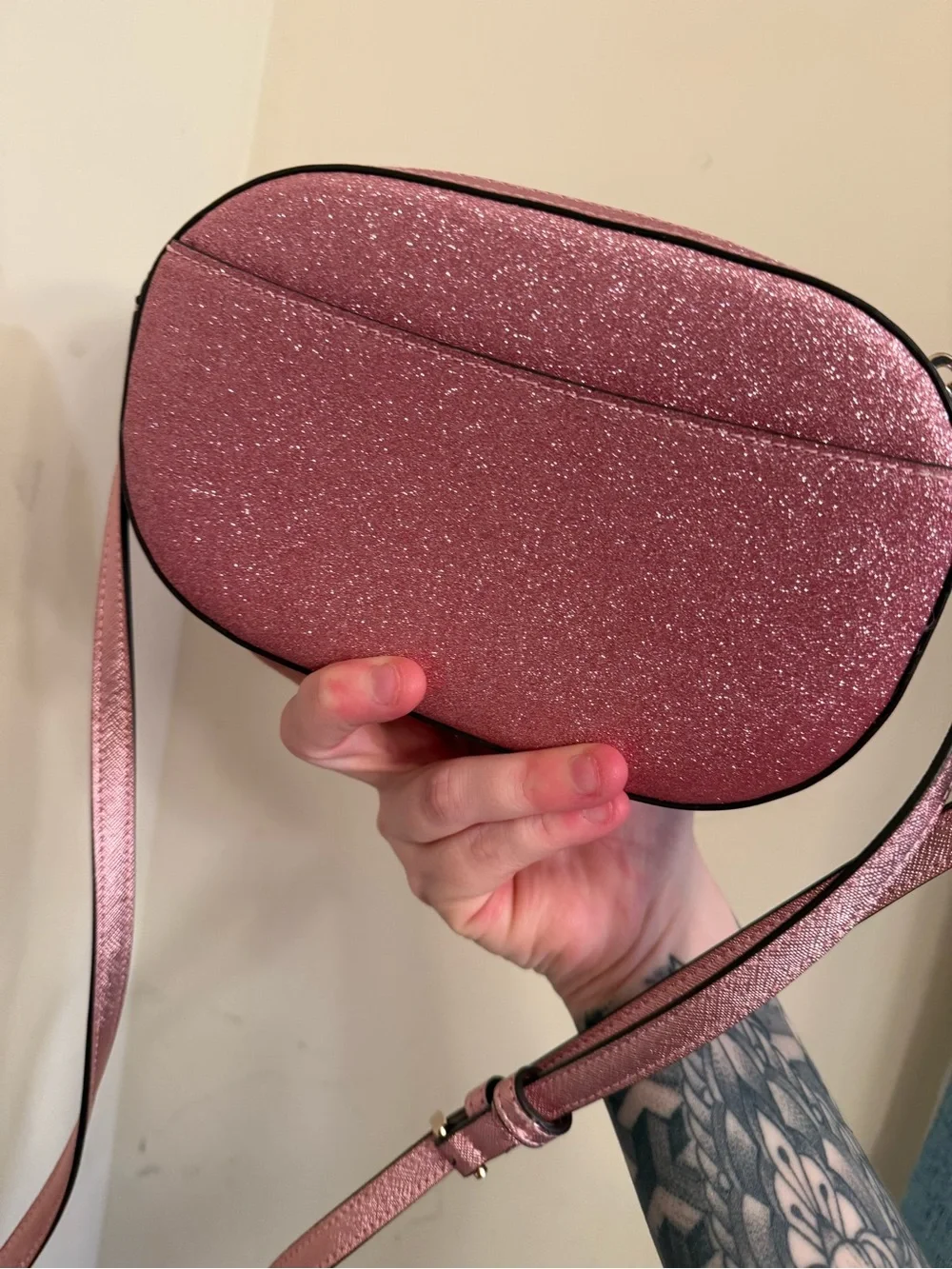 kate spade Glitter Pink Oval Crossbody Bag